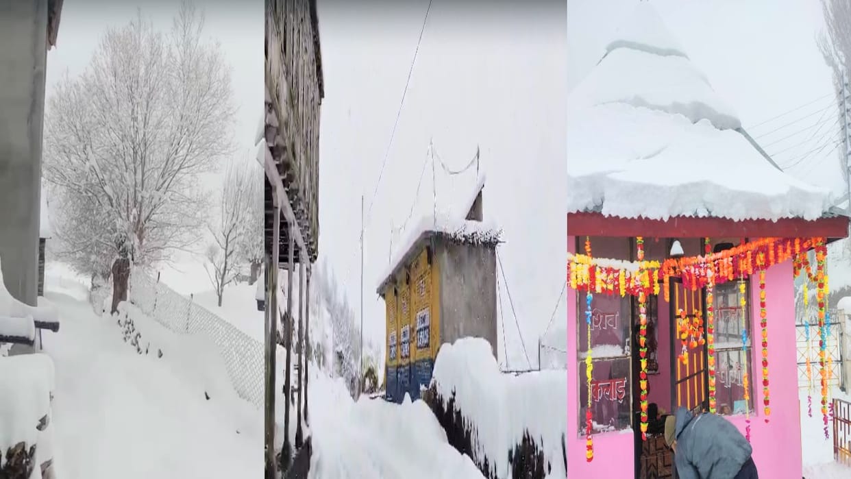 Himachal Weather: Heavy snowfall in residential areas of Lahaul, Orange alert in the state for two days
