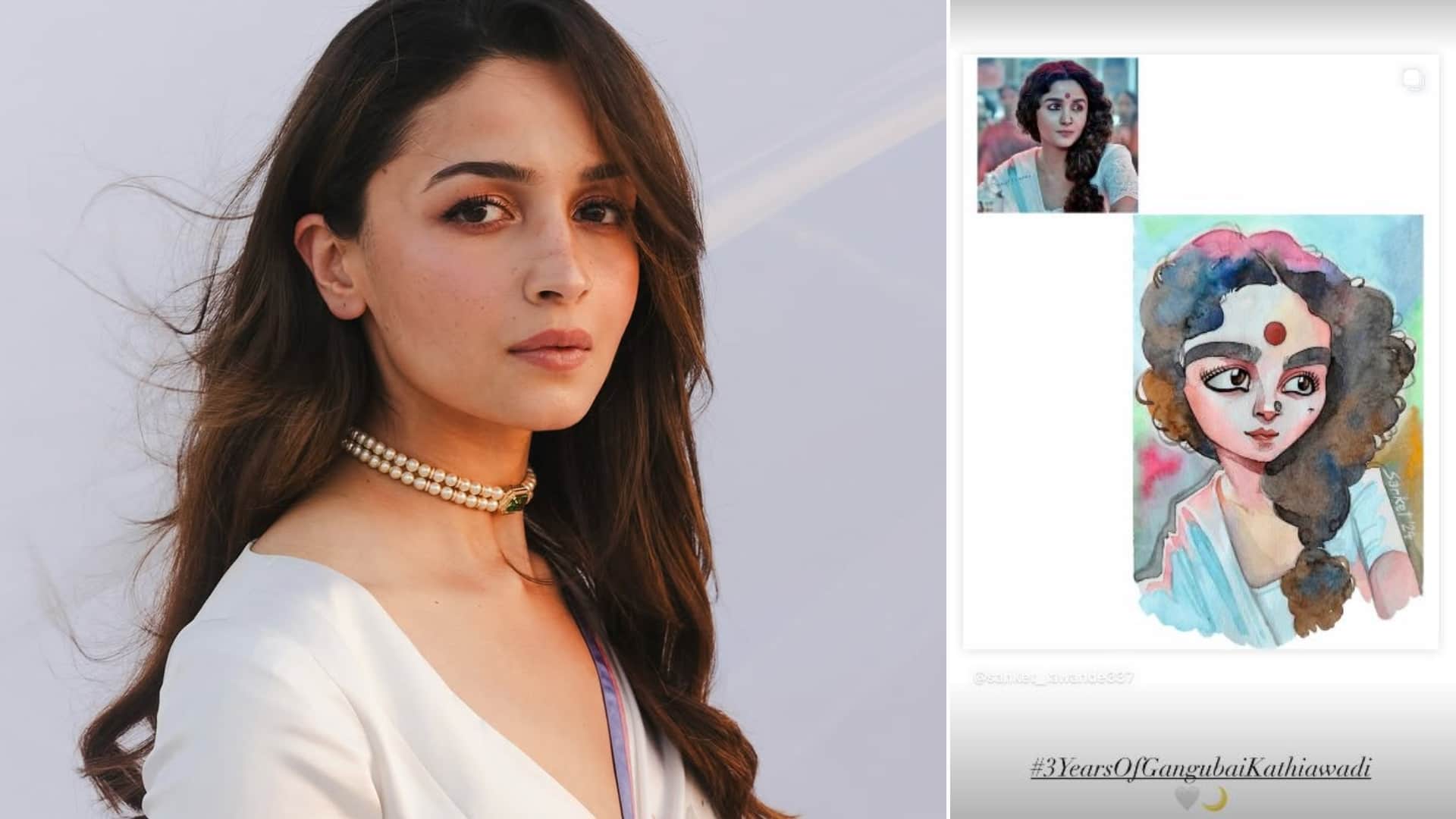 Alia Bhatt Celebrates Three Years Of Gangubai Kathiawadi Artworks Of Her Character by Sanjay Leela Bhansali