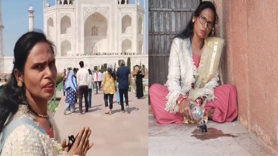 Worship of Mahadev in Taj Mahal Woman offered Ganga water by placing Shivalinga