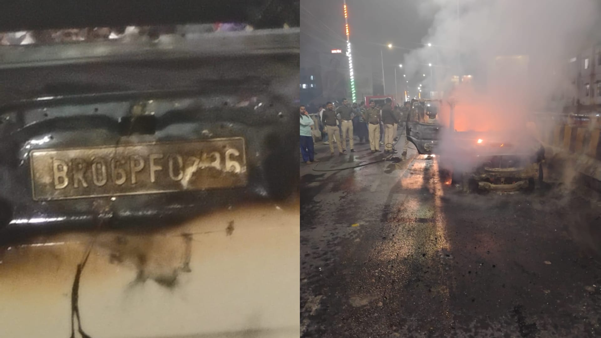 Bihar News : Fire broke out in moving Scorpio rajendra nagar patna bihar police