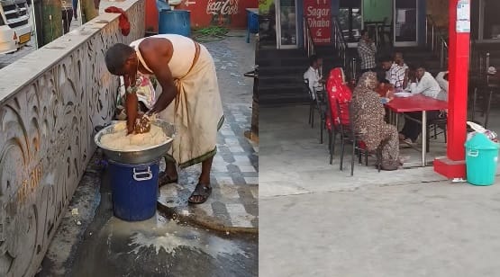 Employee was kneading dough using contaminated water in the Dhaba SI filed a case police started investigation