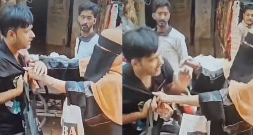 A woman slapped a man 14 times in 50 seconds in middle of the market beat him up for stalking girl students