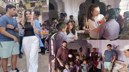 स्कूल आए विदेशी मेहमान