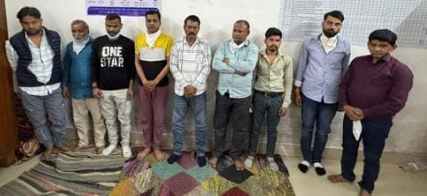 Gamblers gathering in posh area flat police arrested nine accused