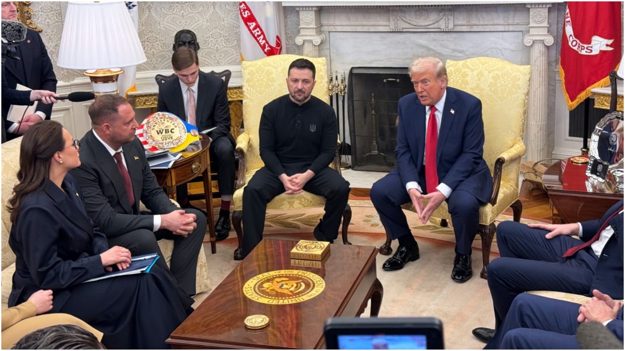 US President Donald Trump welcomes Ukraine President Volodymyr Zelenskyy at the White House