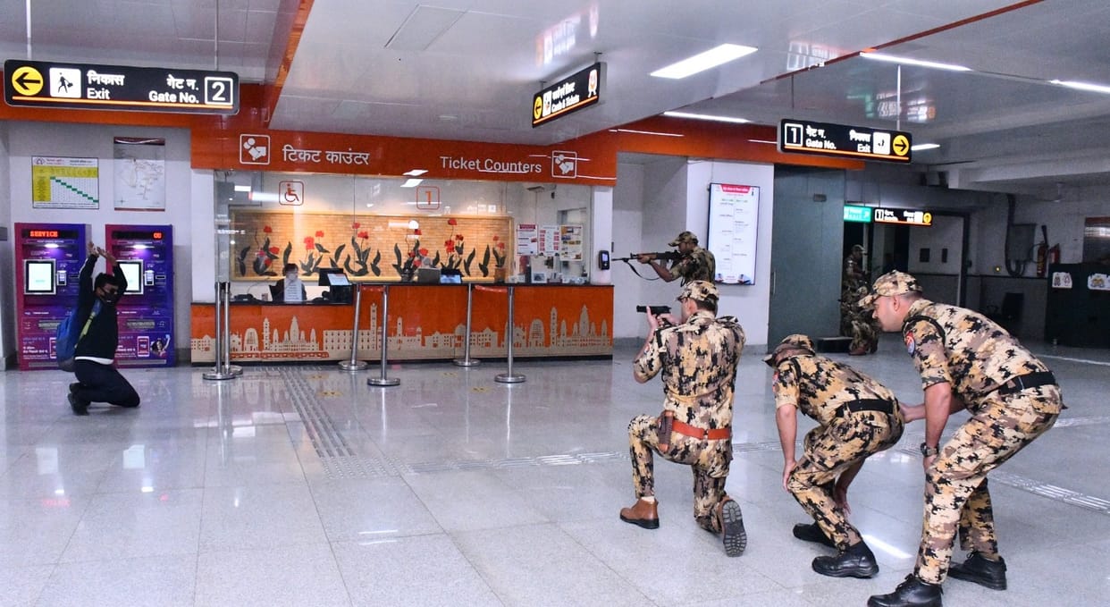 Mock drill to deal terrorist attack at Geetanagar station officials gave information about important aspects