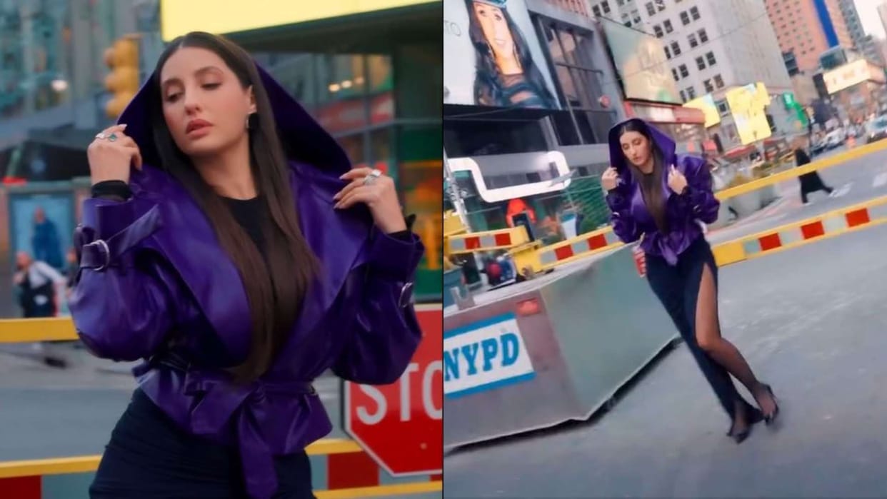 Nora Fatehi ramp walk gives expression on road video goes viral