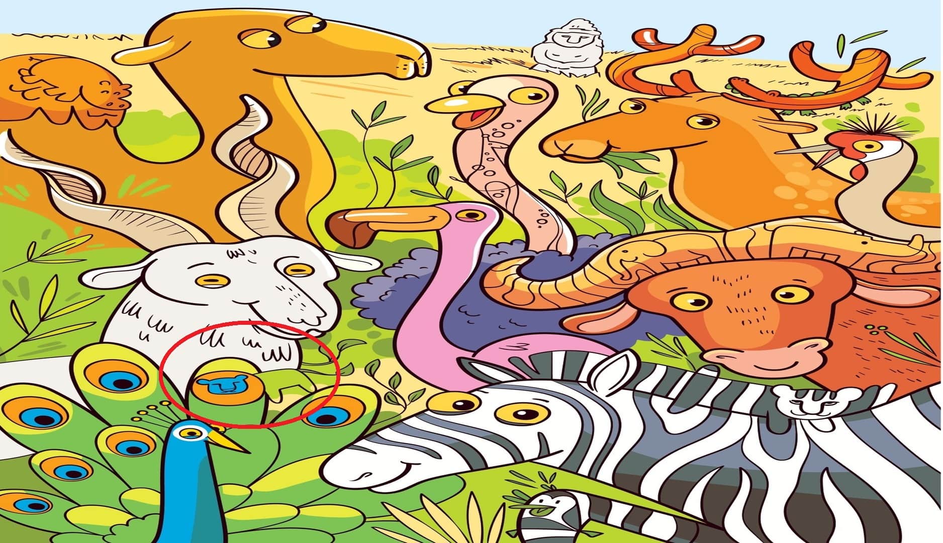 Optical Illusion Iq Test Can you Spot the lion among animal in 9 seconds Check your brain iq