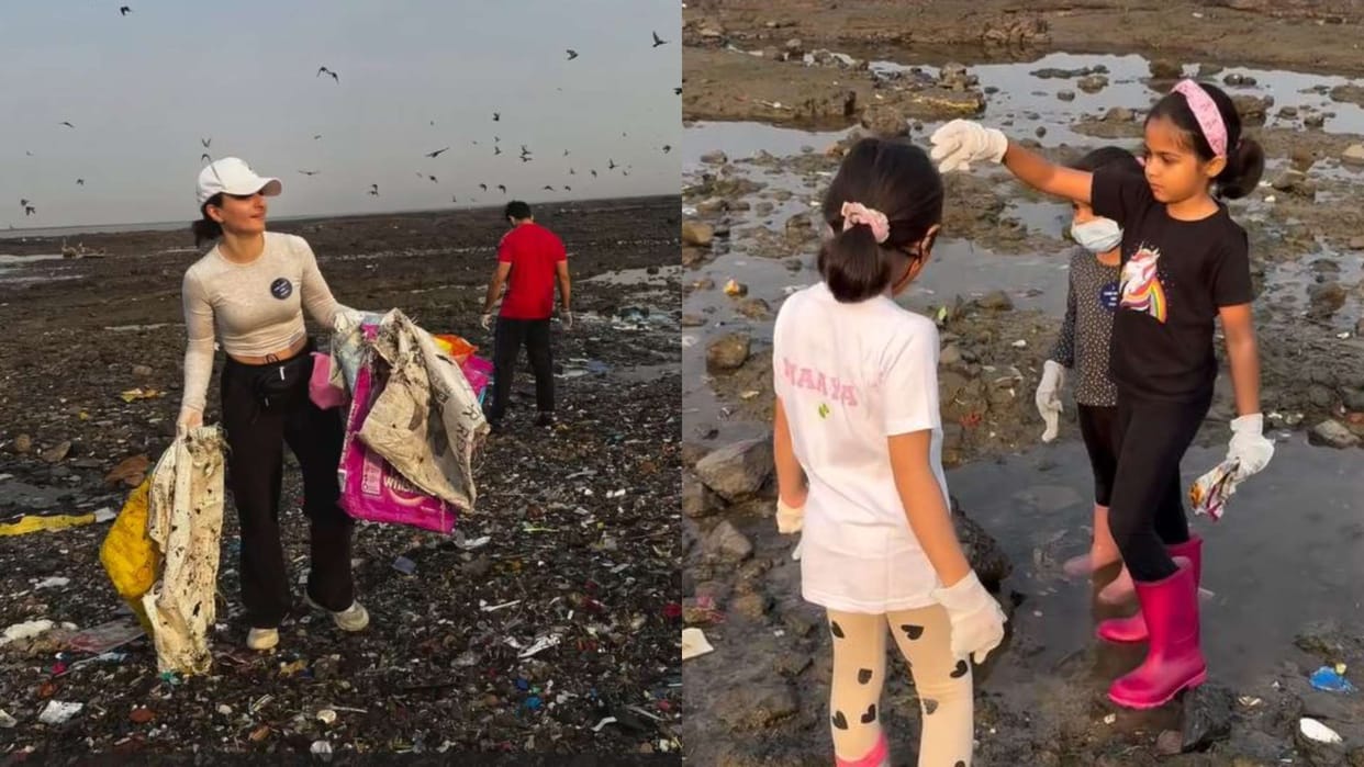 Soha Ali Khan take part in clean up drive and share video user like it