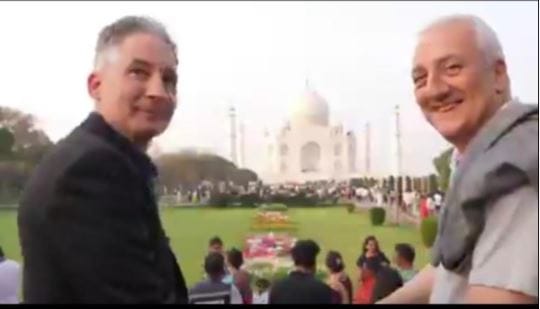 Astronaut and physicist visit at taj mahal in agra
