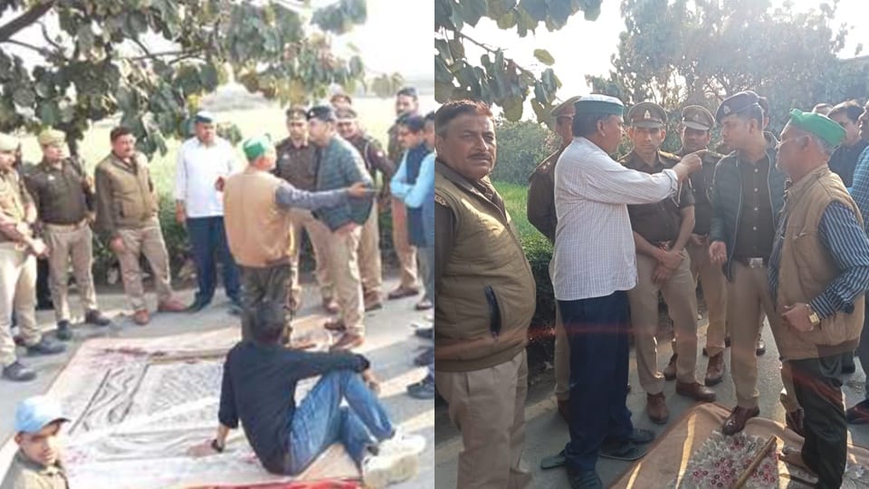 Moradabad: Ruckus over stopping of BKU leader car toll plaza, vehicles queued on highway for an hour