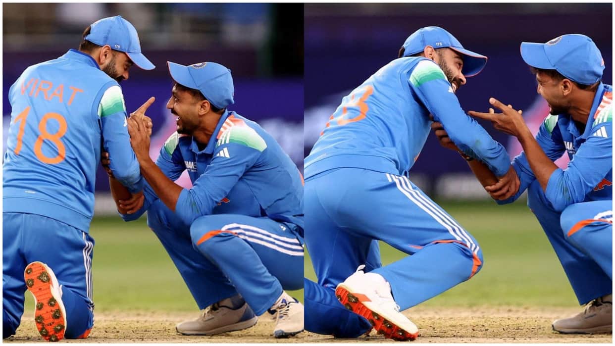 Champions Trophy: Virat Kohli Touches Axar Patel Feet After Spinner Gets Kane Williamson Wicket Watch Video