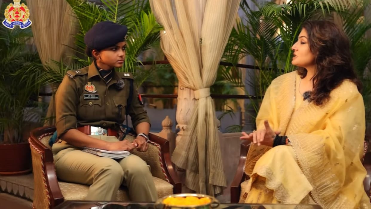 UP woman IPS interviewed Bollywood actress Raveena Tandon