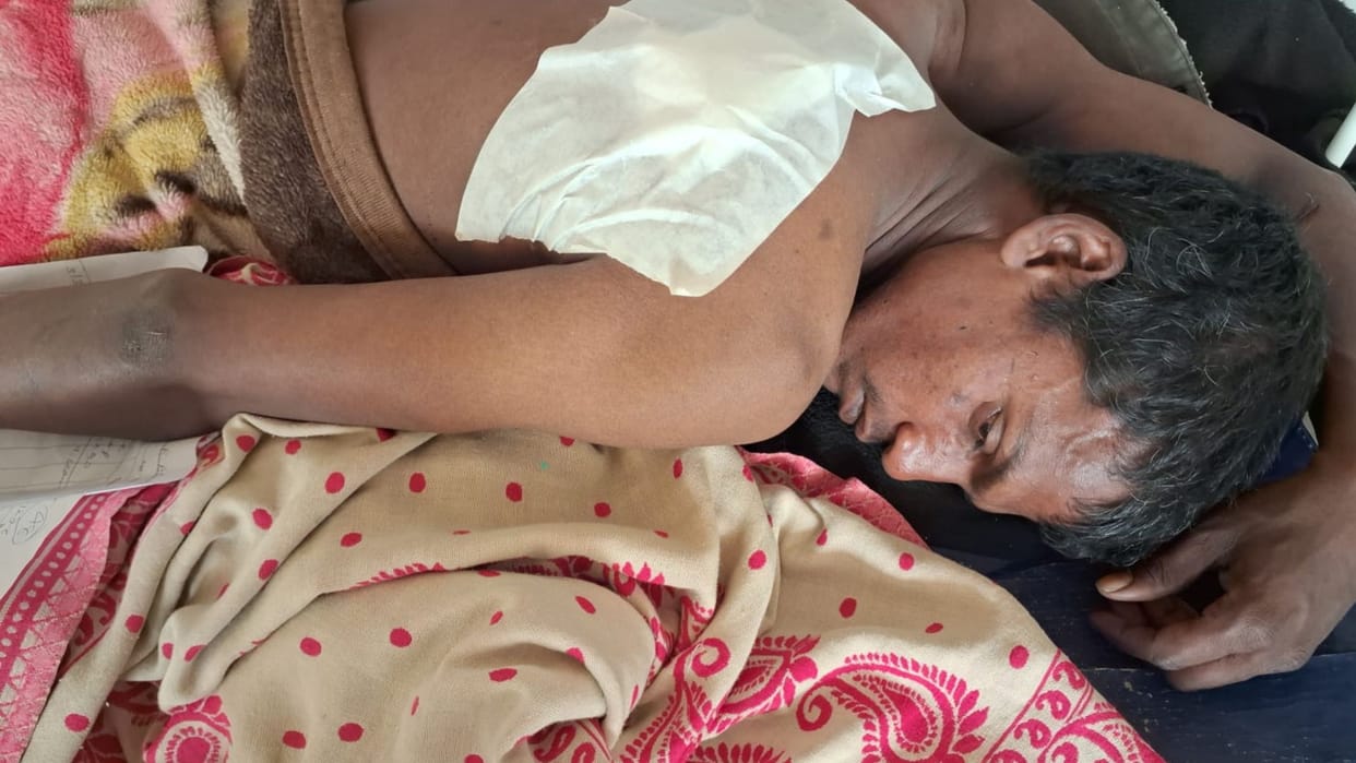 A young man was injured after being shot during a dispute between friends who had gone to drink alcohol