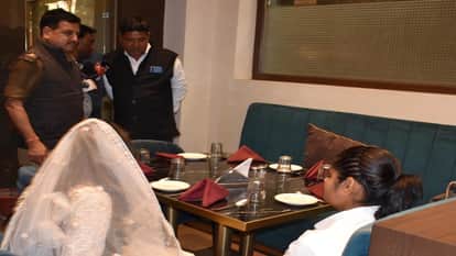 The bride friend created a ruckus by climbing on the stage