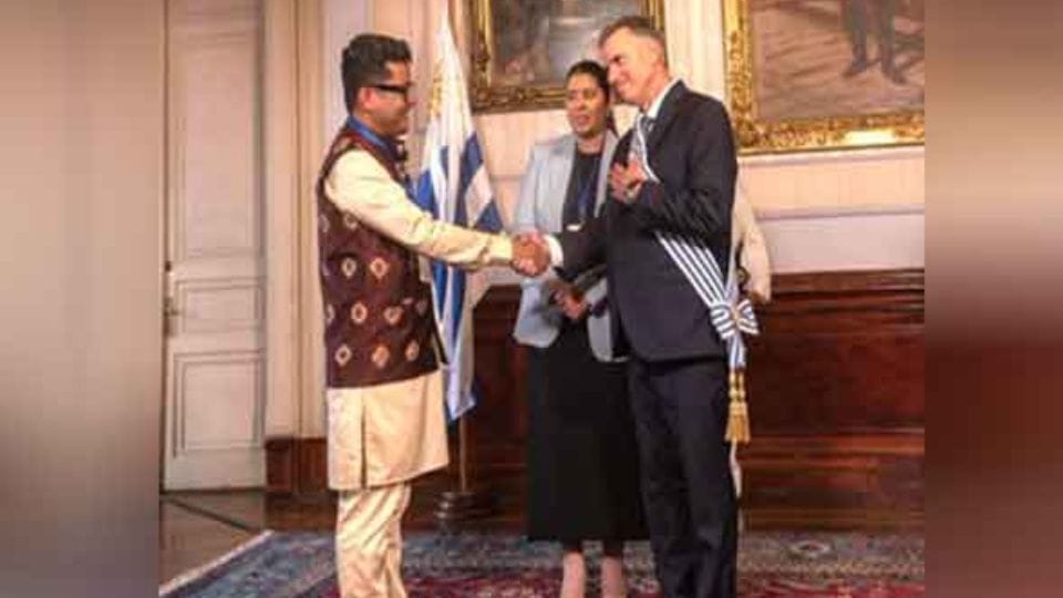 MoS Margherita represents India in swearing-in ceremony of President VP of Uruguay