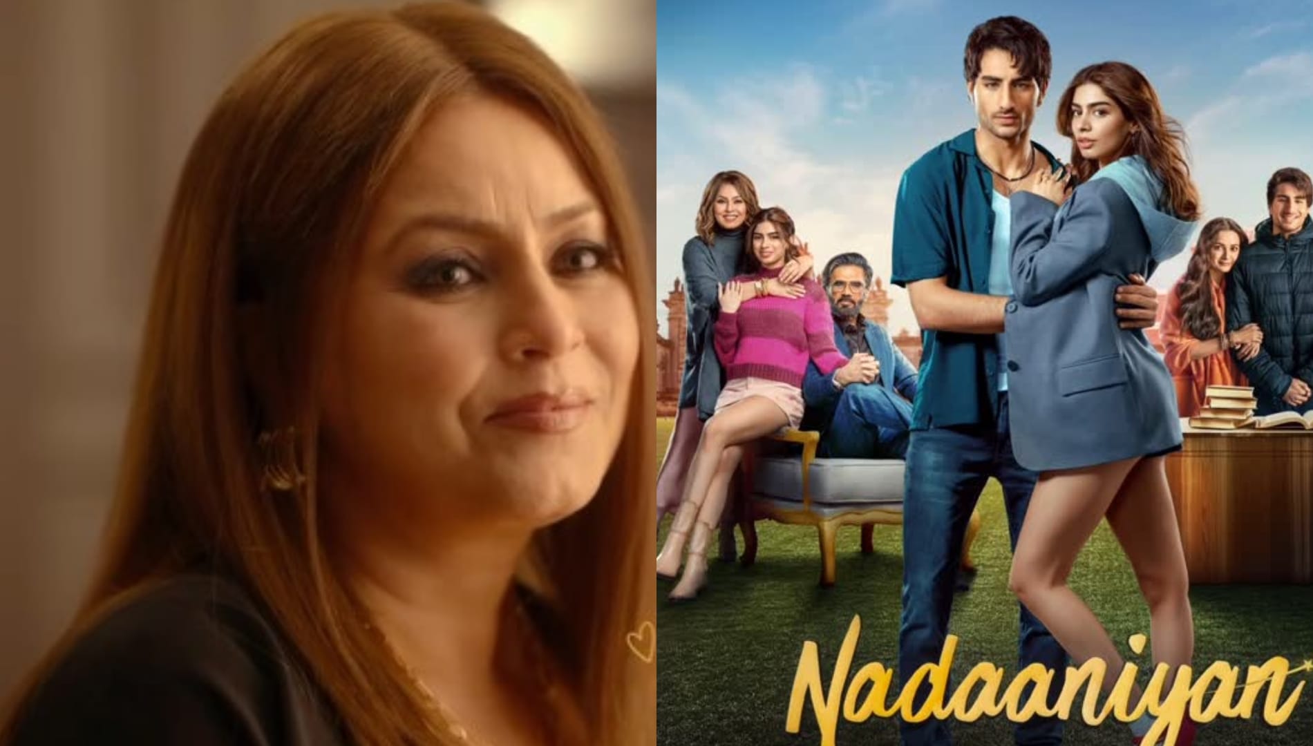 Nadaaniyan Film Star Cast Khushi Kapoor Ibrahim Ali khan Sunil Shetty Dia Mirza In Bts Video