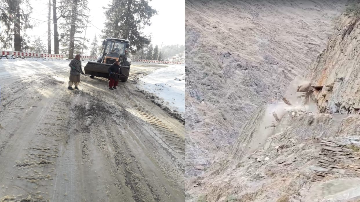 Himachal Weather: Fresh snowfall in high altitude areas including Narkanda, hill collapsed on Bharmour-Pathank