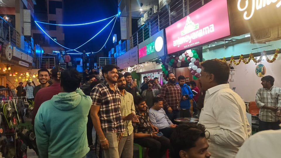 Celebrations were held in Noida on India victory in the semi-finals