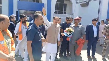 जोधपुर पहुंचे मंत्री शिवराज सिंह चौहान।