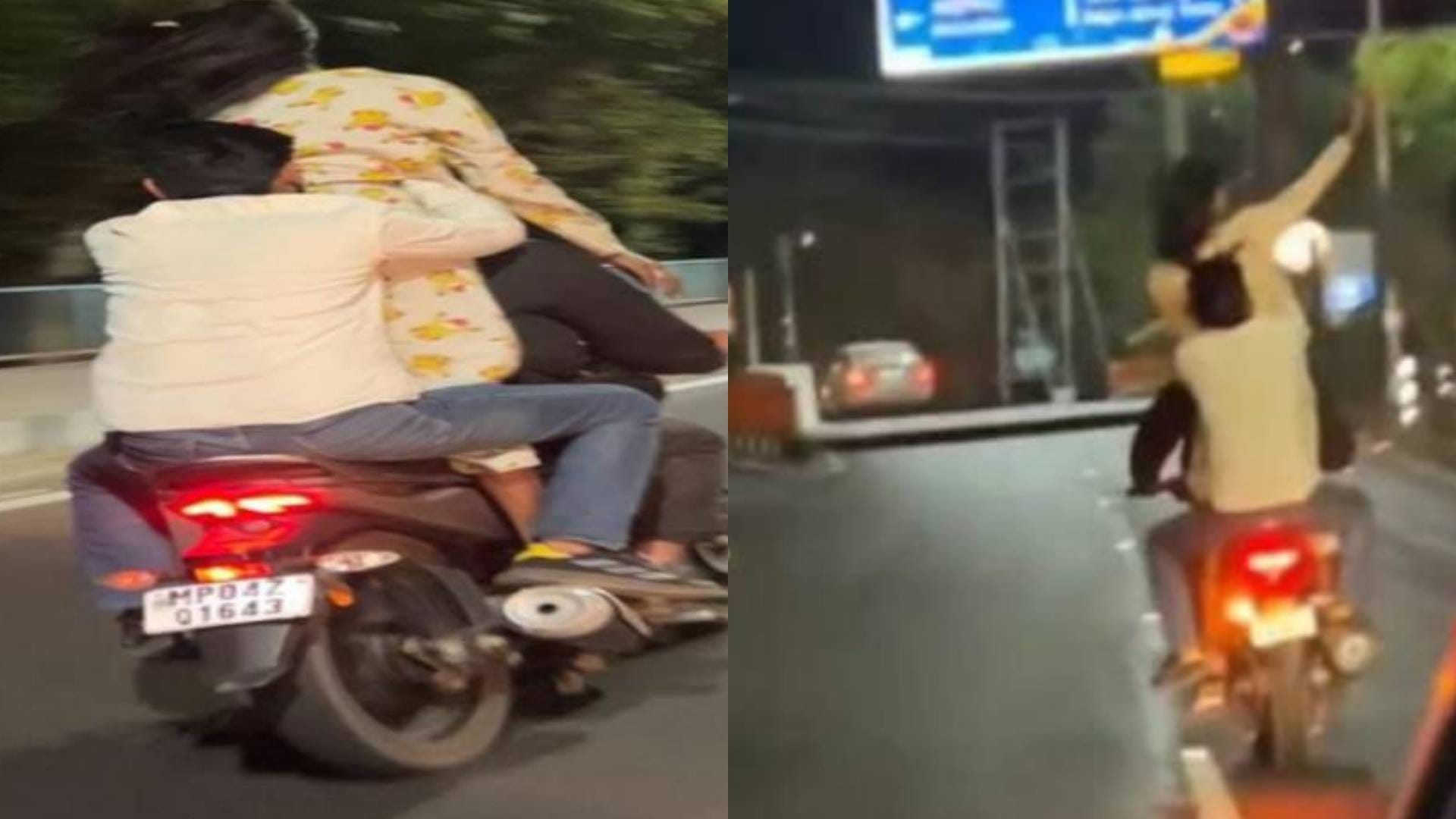 Bhopal News Two youths performing stunts on Cheeti bike on VIP road were caught search for girl