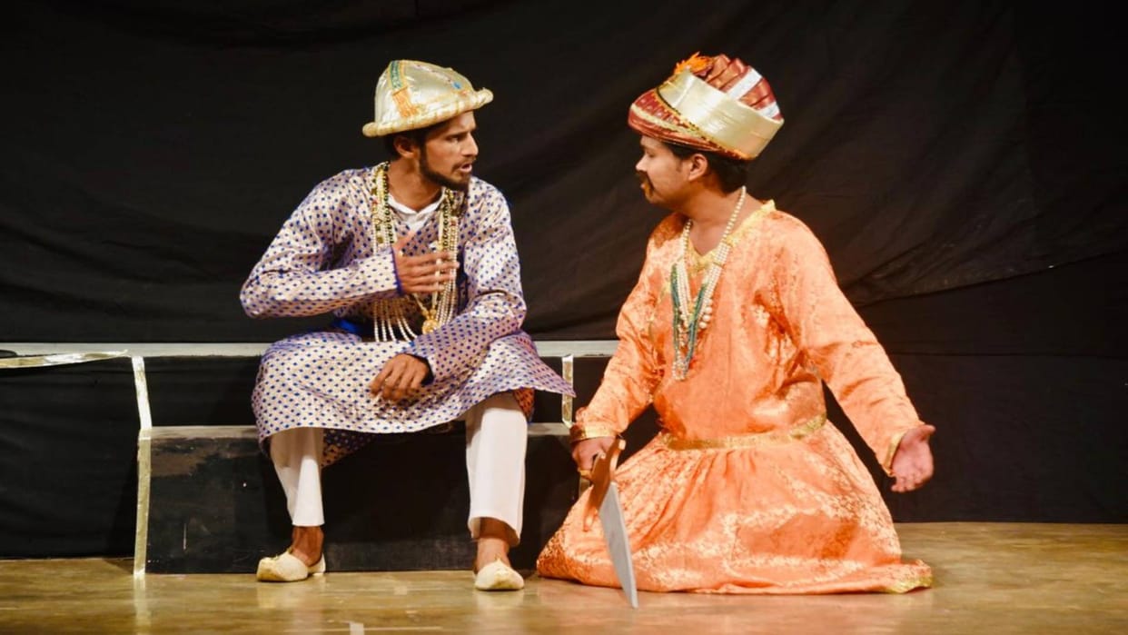 Bhopal Theatre nursery decorated with theatrical fragrance on one side Dara teachings of brotherhood