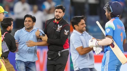 ind vs aus champions trophy 2025 fan entered in stadium breached security hugged kl rahul video see