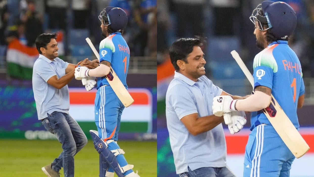 ind vs aus champions trophy 2025 fan entered in stadium breached security hugged kl rahul video see