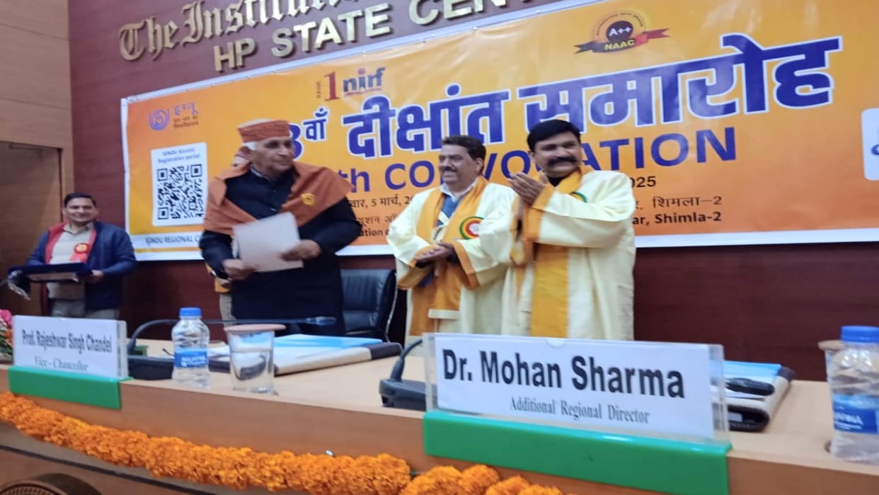 Indira Gandhi National Open University celebrated its 38th convocation in Shimla