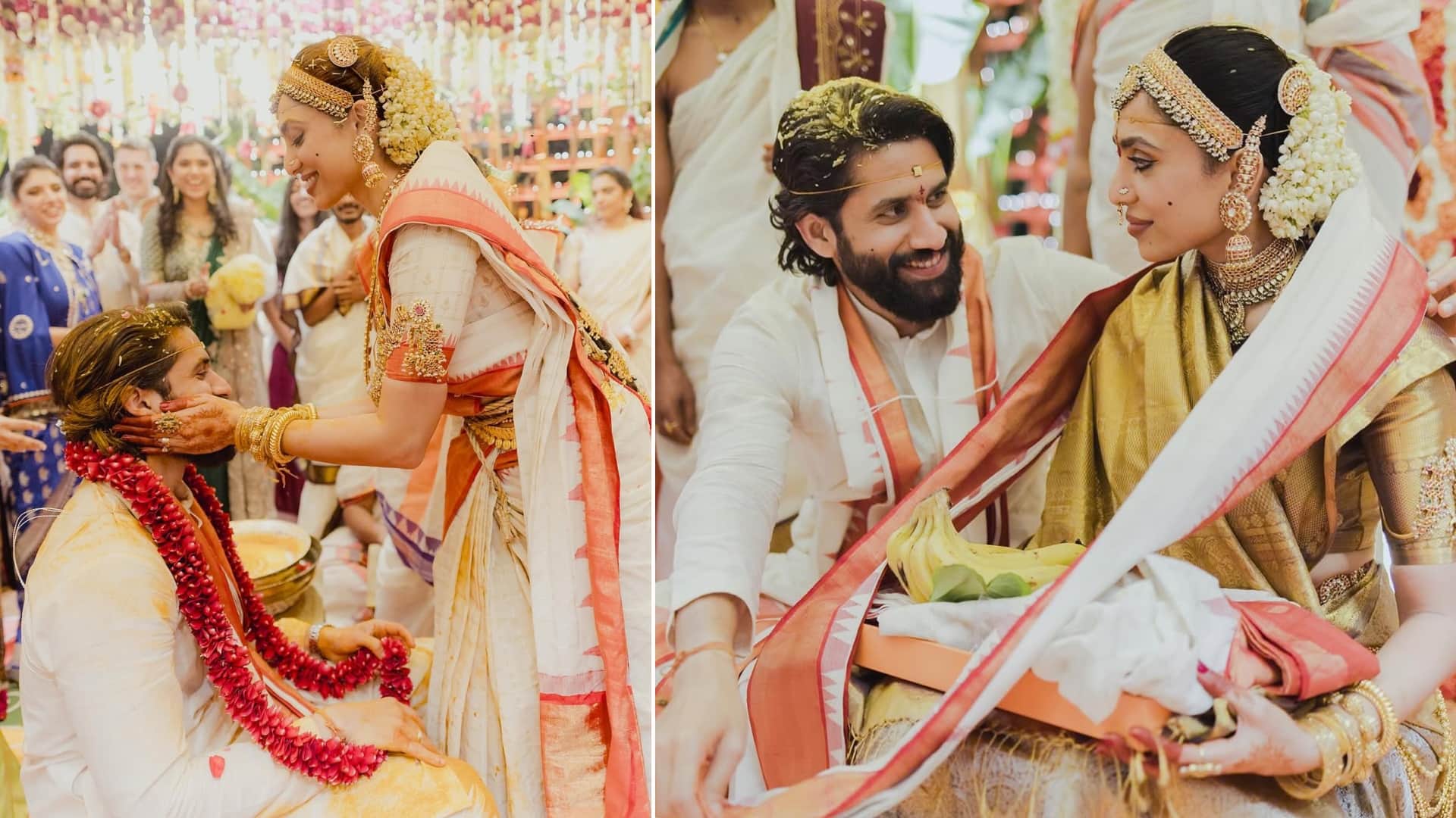 South Indian Wedding Fashion Temple Jewellery And Traditional kanjeevaram Saree Rashmika Vijay Wedding Look