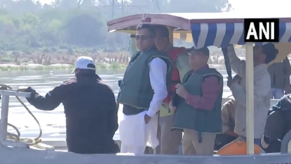 Delhi government minister Parvesh Sahib Singh inspected the Yamuna river