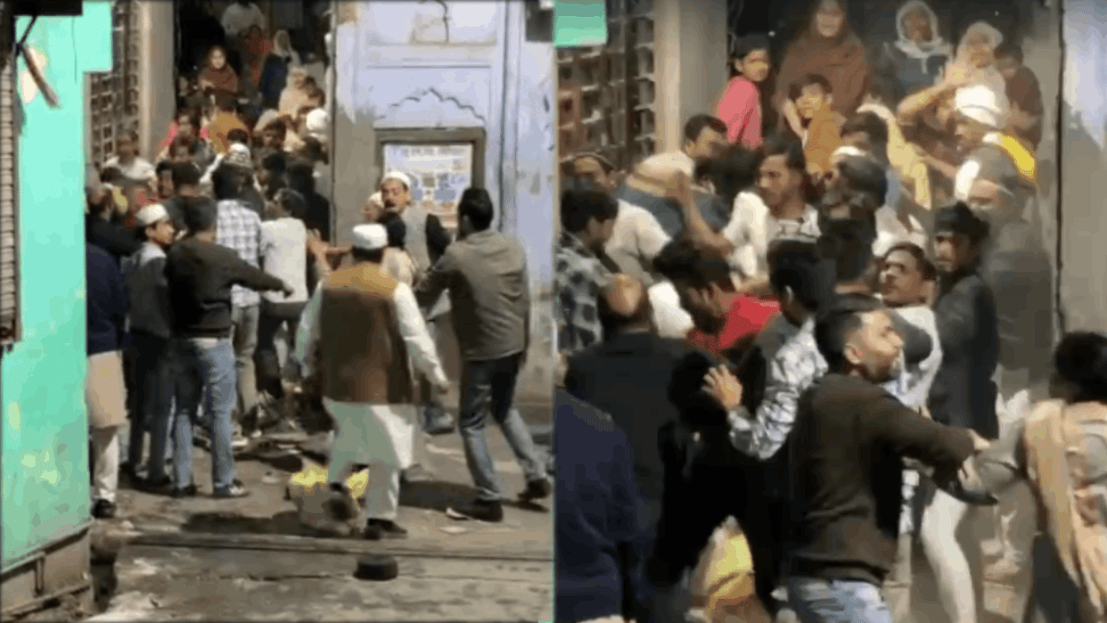 fierce fight broke out after an altercation outside mosque In Amroha