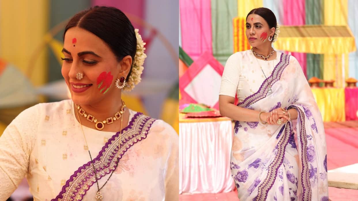 trendy chiffon Saree For Holi party latest saree collection