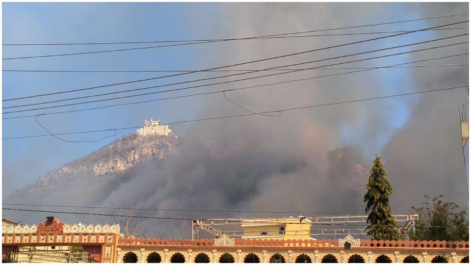 Rajasthan News: Fire broke out on hills of Udaipur people evacuated from their homes