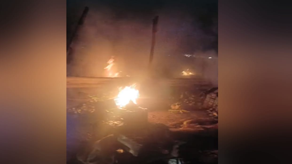 Vegetable shop burnt to ashes due to fire in Sujanpur, loss of 50 thousand