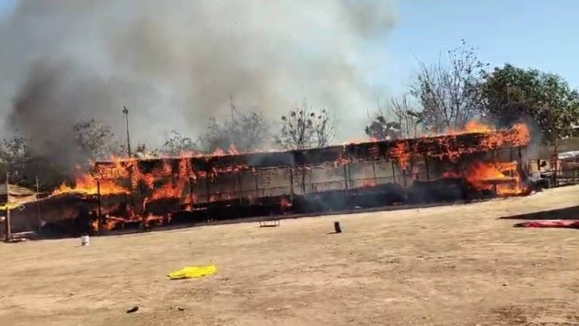 Gwalior MP News Fire broke out in Madhya Pradesh largest cowshed more than 10 thousand cattle present