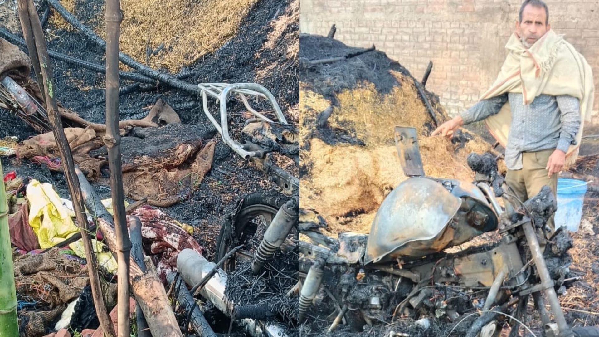Two teenagers were severely burnt in a massive fire in a hut in Khatiba village