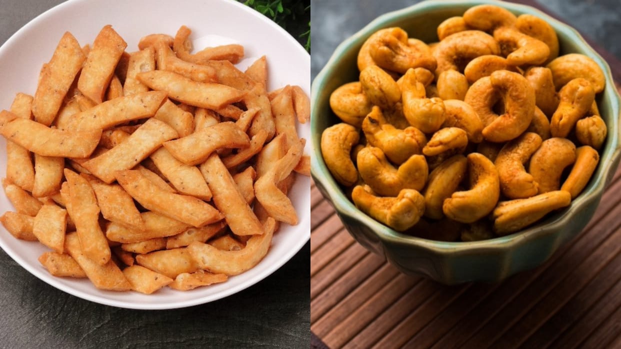 Holi 2025 Special Snacks Homemade Namakpara and Masala Kaju Recipe