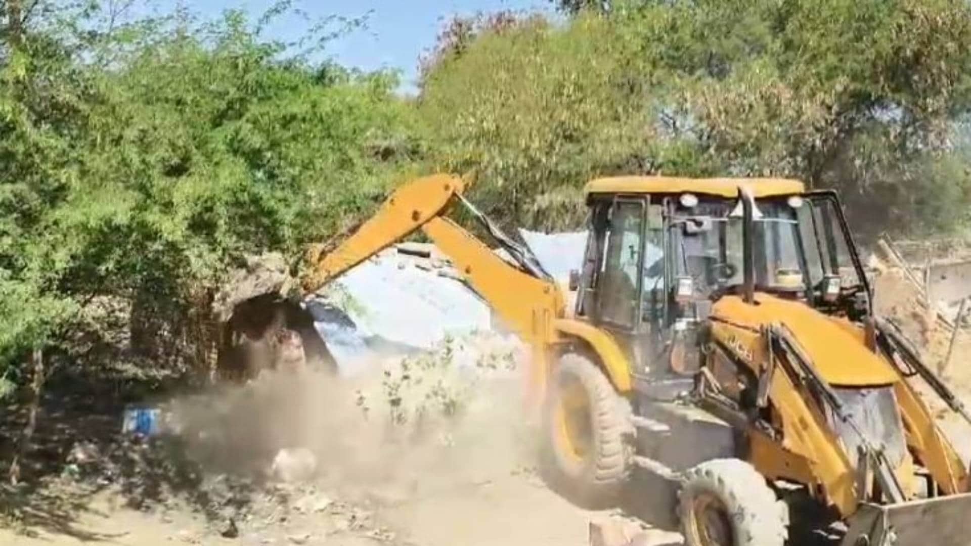 MP News Pregnant cow killed in Damoh firing on people of Hindu organization for protesting bulldozer ran