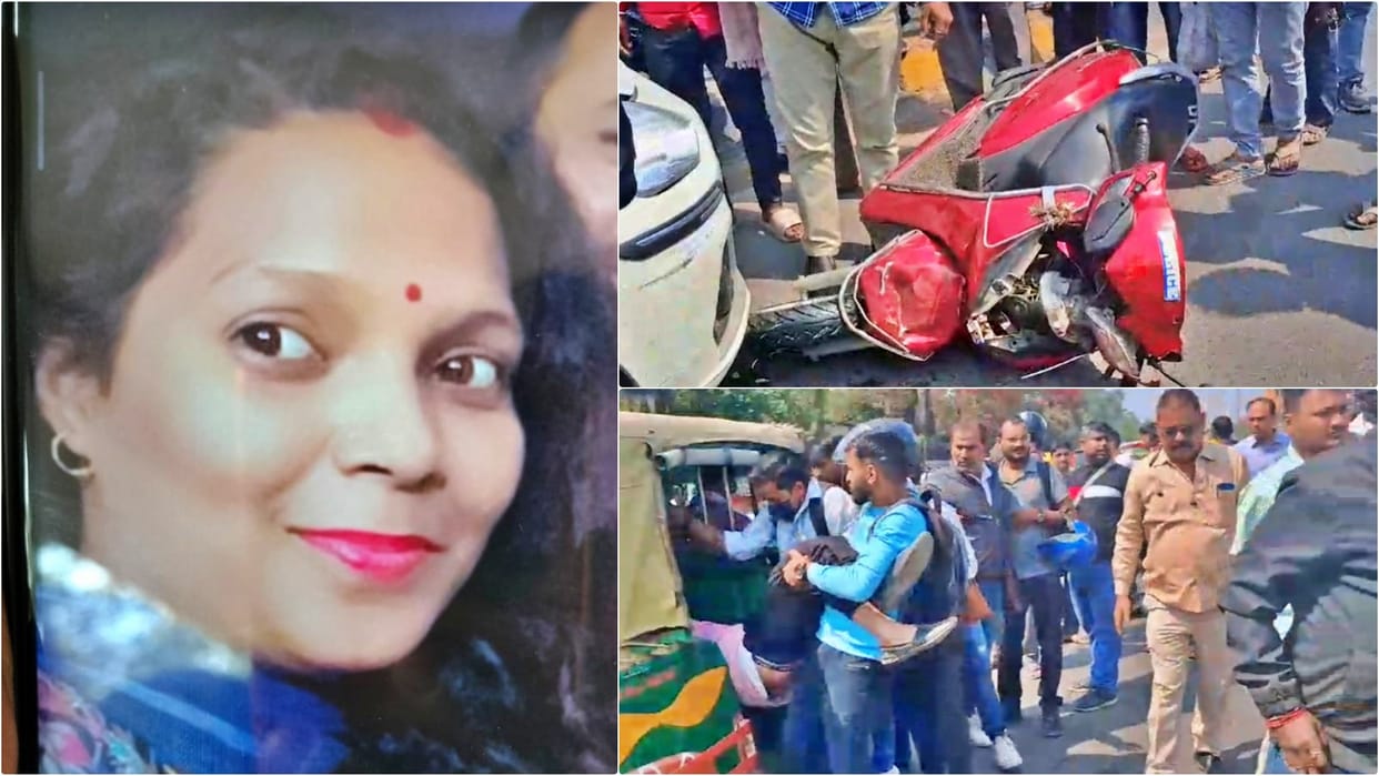 Patna News: Female constable died in a horrific collision between scooty and car, brother seriously injured