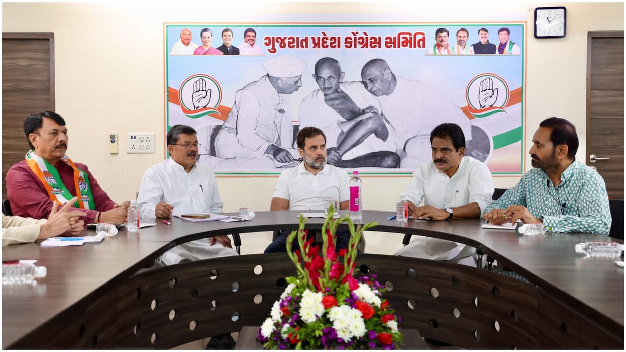 Rahul Gandhi Gujarat Visit Updates Congress committee meeting KC venugopal news in hindi