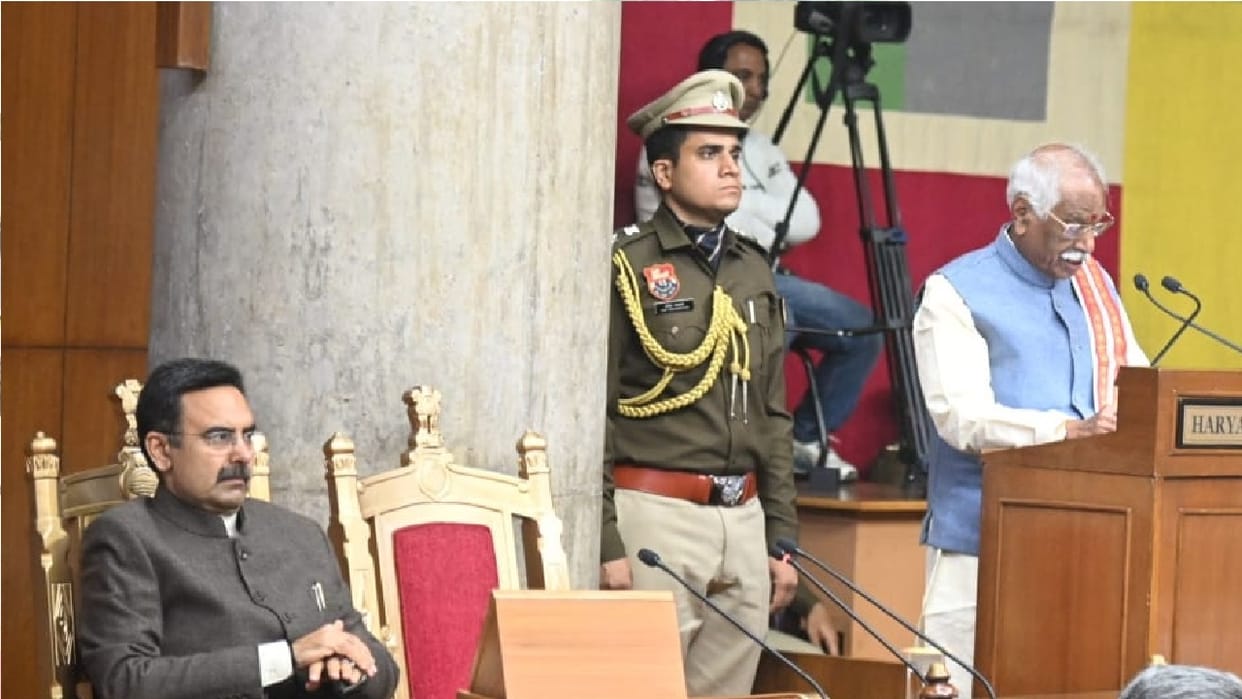 Haryana budget session, Governor Bandaru Dattatreya address in assembly, listed achievements of government