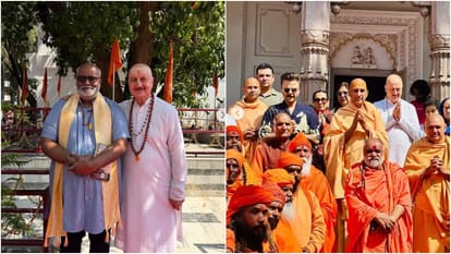 Anupam Kher celebrated his birthday at Haridwar met Swami Avdheshanand Giri shares post with fans