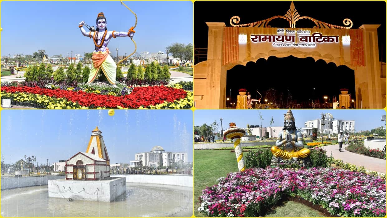 Ramayana Vatika decorated with lakhs of flowers in Bareilly Darshan of Shri Ram and Kedarnath Dham
