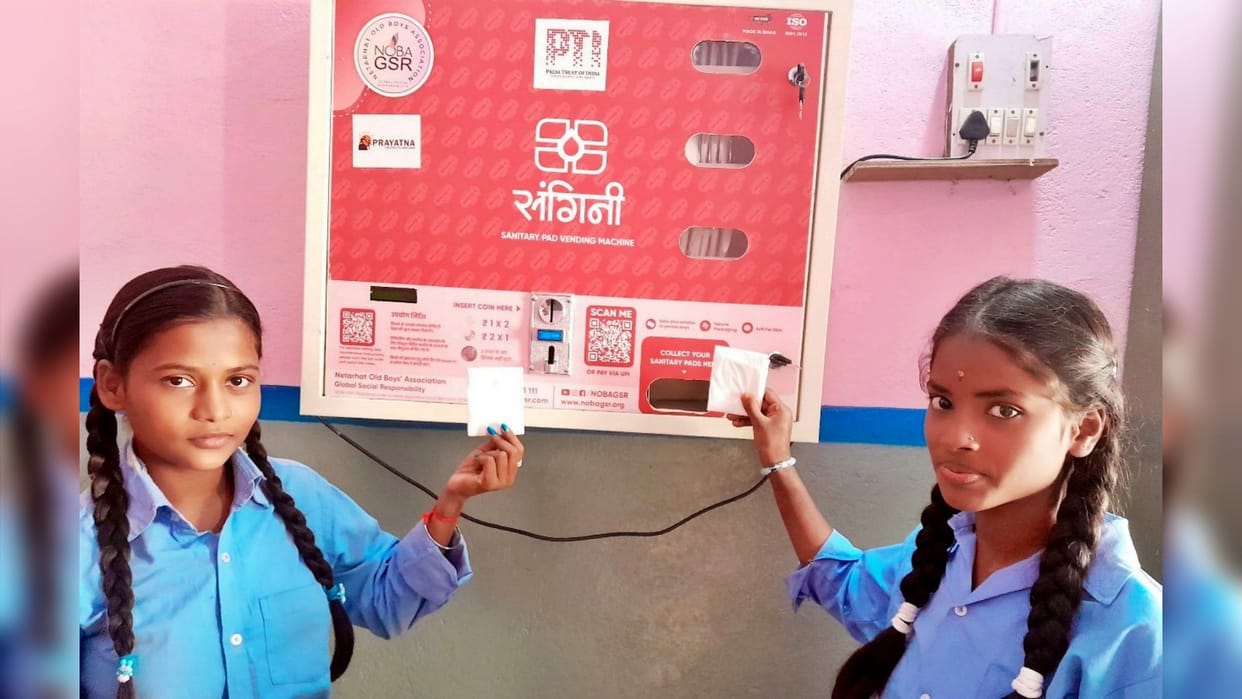 Sangini Fight against period poverty sanitary pad dispensers installed in schools on International Women's Day