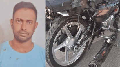 Death due to falling down after being hit by a car on a flyover in Pilkhuwa