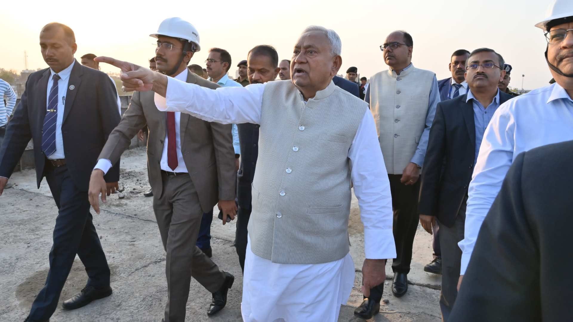 Bihar News : CM Nitish Kumar visit Kangan Ghat to Didarganj under construction J.P. Ganga Path Project
