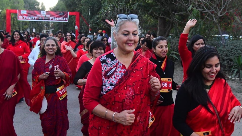 Red Sari Run in Chandigarh to mark International Women Day
