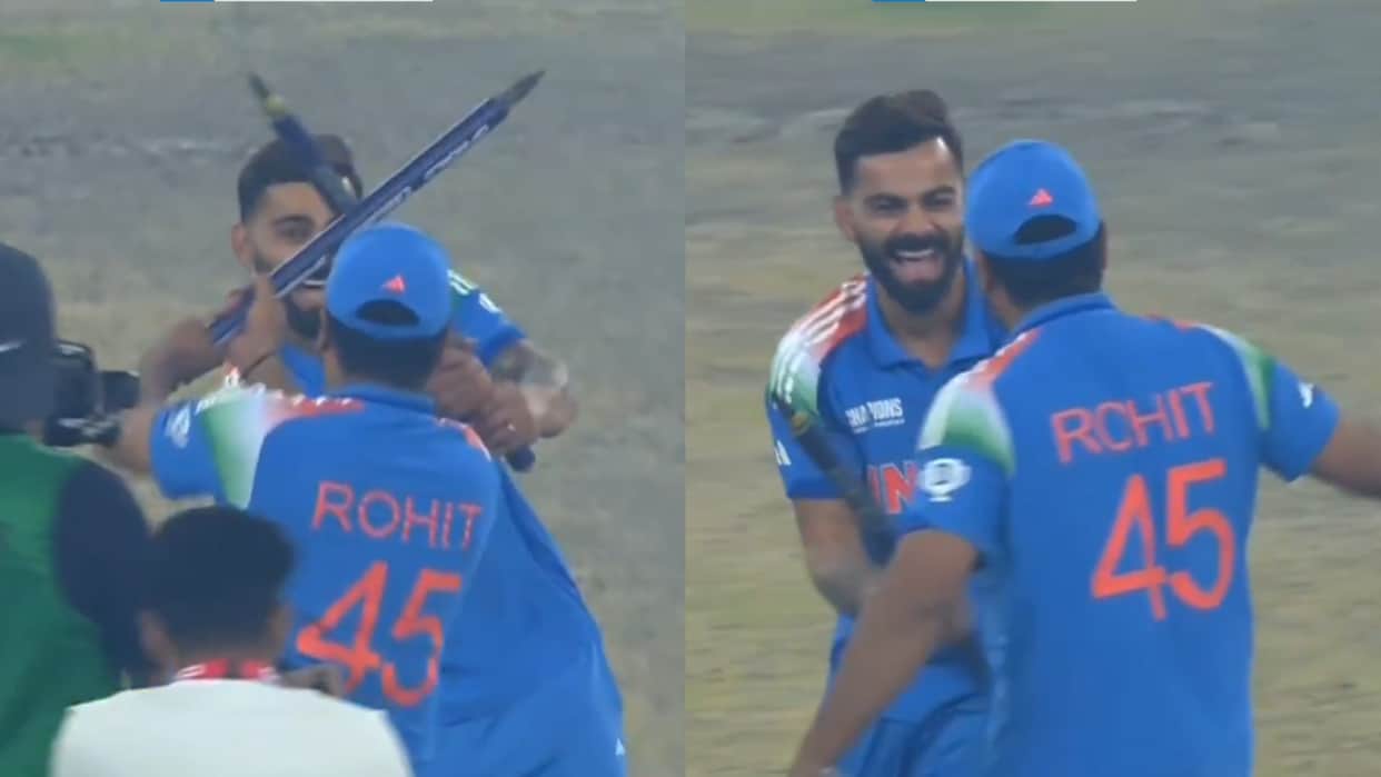 ind vs nz champions trophy 2025 rohit sharma virat kohli dandiya celebration video goes viral