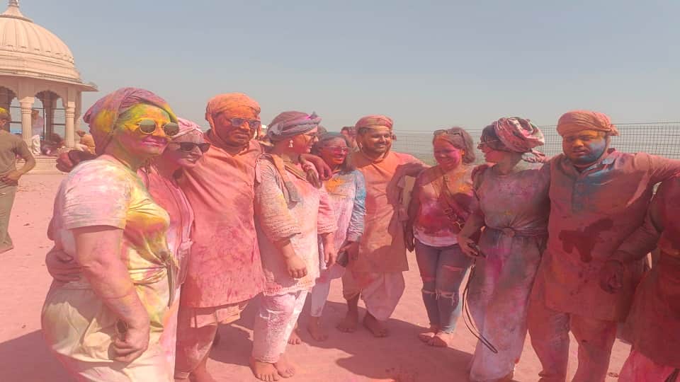 Lathmar Holi organized in Nandgaon in Mathura